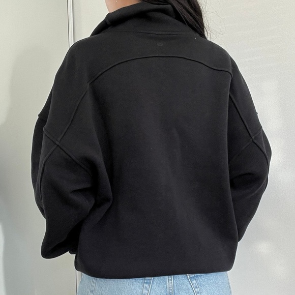 ❤️ Lululemon Thick Fleece Half Zip Oversized Funnel Neck Black Size XS/S - Picture 8 of 9